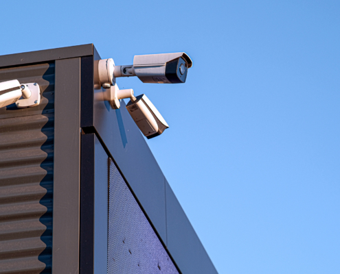 A review of surveillance cameras on white background