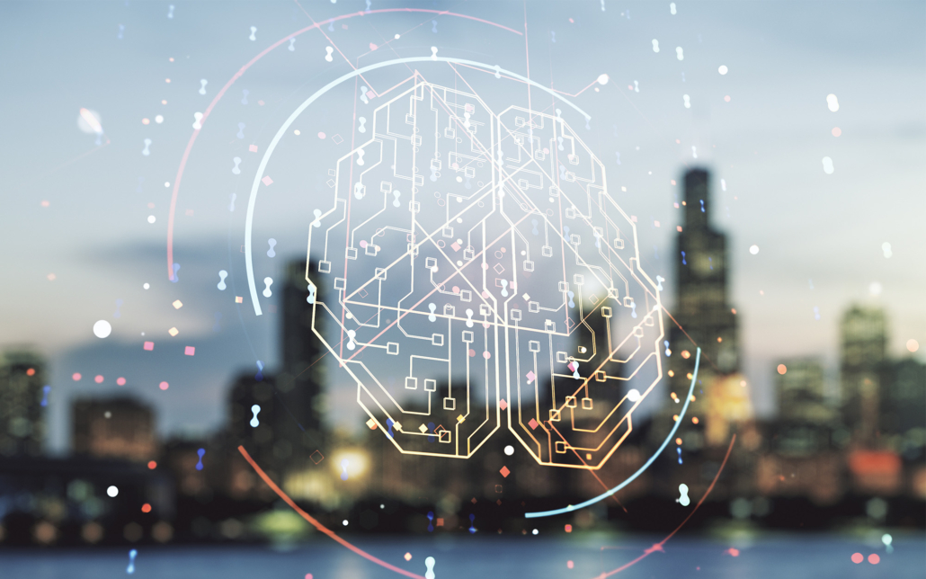 Double exposure of creative artificial Intelligence interface