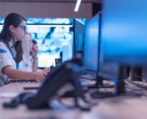 security looking at moniitor